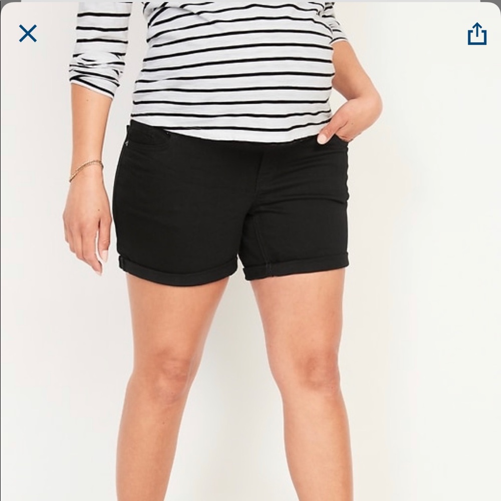 NWT Black Denim Maternity Shorts